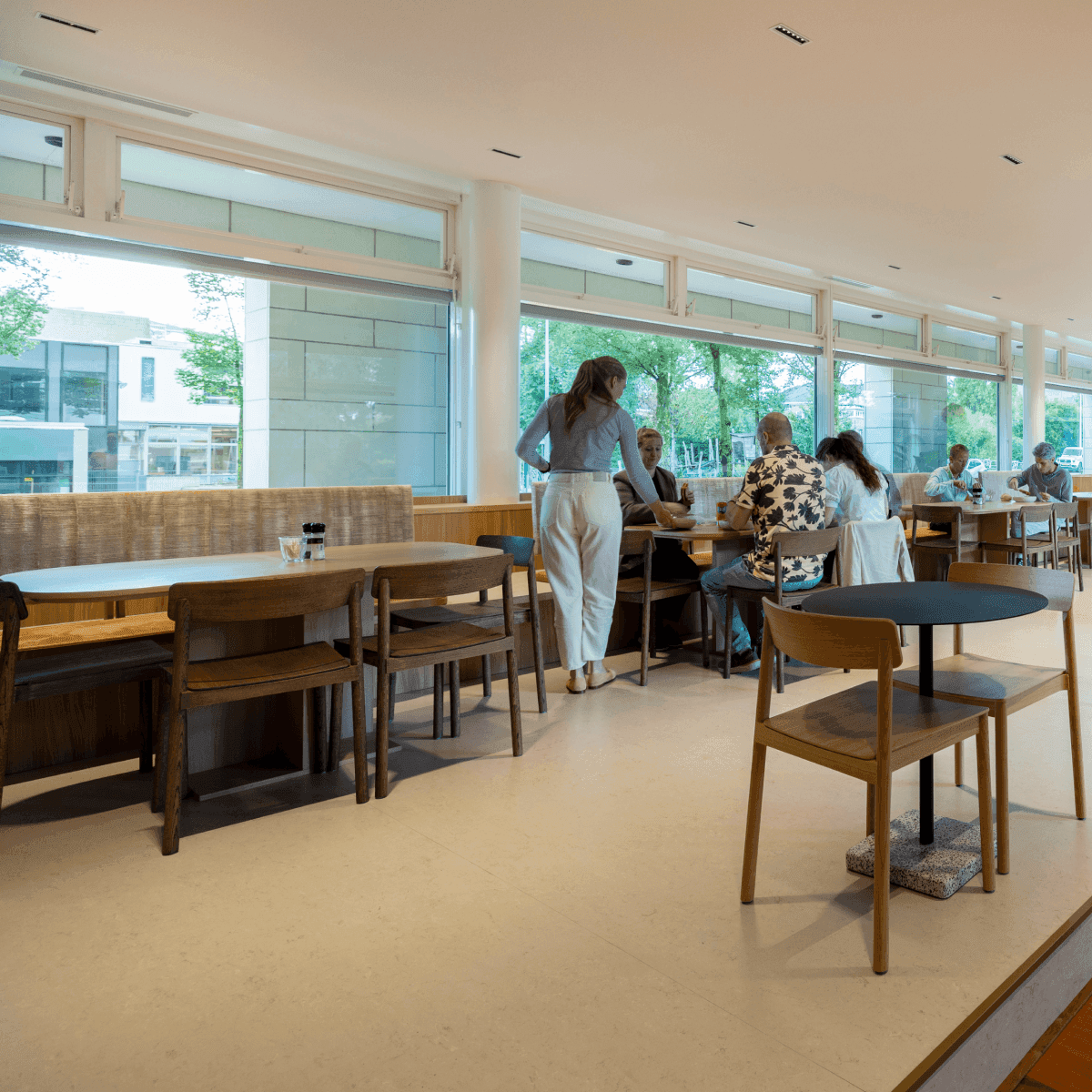 Company restaurant employees lunch