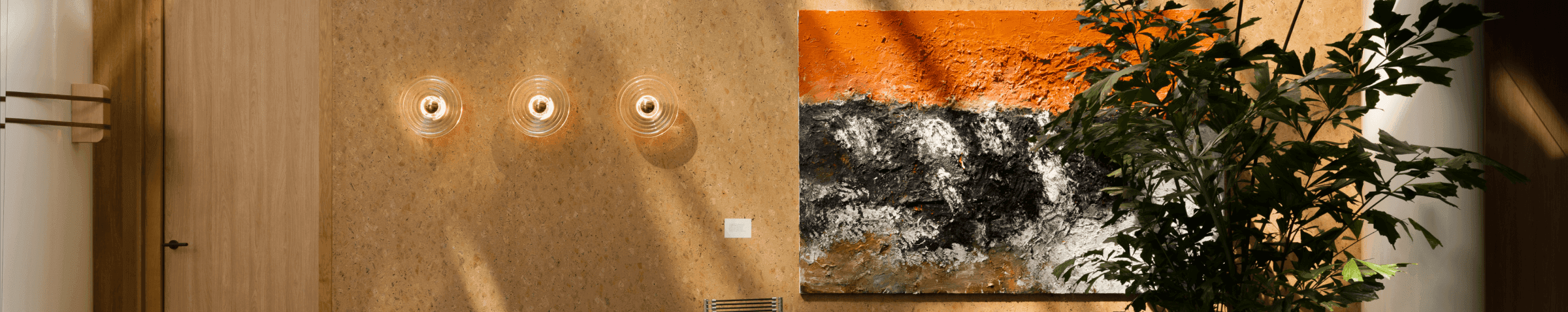 Modern art reception area table plant